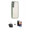 MARSİLYAN™- Galaxy S24 Kılıf Vadi Minimal - Siyah 3D Antistatik Mat Seramik Nano Ekran Koruyucu + Kamera Lens Koruma Cam - SF