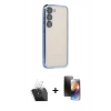 MARSİLYAN™- Galaxy S24 Kılıf Vadi Minimal - Siyah 3D Antistatik Mat Seramik Nano Ekran Koruyucu + Kamera Lens Koruma Cam - SF