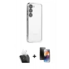 MARSİLYAN™- Galaxy S24 Kılıf Vadi Minimal - Siyah 3D Antistatik Mat Seramik Nano Ekran Koruyucu + Kamera Lens Koruma Cam - SF