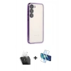 MARSİLYAN™- Galaxy S24 Kılıf Vadi Minimal - Siyah 3D Antistatik Seramik Nano Ekran Koruyucu + Kamera Lens Koruma Cam - SF