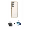 MARSİLYAN™- Galaxy S24 Kılıf Vadi Minimal - Siyah 3D Antistatik Seramik Nano Ekran Koruyucu + Kamera Lens Koruma Cam - SF