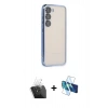 MARSİLYAN™- Galaxy S24 Kılıf Vadi Minimal - Siyah 3D Antistatik Seramik Nano Ekran Koruyucu + Kamera Lens Koruma Cam - SF