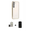 MARSİLYAN™- Galaxy S24 Kılıf Vadi Minimal - Siyah 6D Antistatik Mat Seramik Hayalet Nano Ekran Koruyucu + Bilvis Titan Kamera Lens - GD