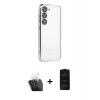 MARSİLYAN™- Galaxy S24 Kılıf Vadi Minimal - Siyah 6D Antistatik Mat Seramik Hayalet Nano Ekran Koruyucu + Kamera Lens Koruma Cam - SF