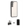 MARSİLYAN™- Galaxy S24 Kılıf Vadi Minimal - Siyah 6D Antistatik Mat Seramik Hayalet Nano Ekran Koruyucu + PVD Metal Kamera Lens - DNMR