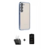 MARSİLYAN™- Galaxy S24 Kılıf Vadi Minimal - Siyah 6D Antistatik Mat Seramik Hayalet Nano Ekran Koruyucu + Kamera Lens Koruma Cam - SF
