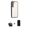 MARSİLYAN™- Galaxy S24 Kılıf Vadi Minimal - Siyah 6D Antistatik Mat Seramik Hayalet Nano Ekran Koruyucu + Kamera Lens Koruma Cam - SF