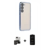 MARSİLYAN™- Galaxy S24 Kılıf Vadi Minimal - Siyah 6D Antistatik Mat Seramik Hayalet Nano Ekran Koruyucu + PVD Metal Kamera Lens - GD