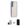 MARSİLYAN™- Galaxy S24 Kılıf Vadi Minimal - Siyah 6D Antistatik Mat Seramik Hayalet Nano Ekran Koruyucu + Bilvis Titan Kamera Lens - TMGI