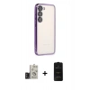 MARSİLYAN™- Galaxy S24 Kılıf Vadi Minimal - Siyah 6D Antistatik Mat Seramik Hayalet Nano Ekran Koruyucu + Bilvis Titan Kamera Lens - TMGI
