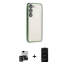 MARSİLYAN™- Galaxy S24 Kılıf Vadi Minimal - Siyah 6D Antistatik Mat Seramik Hayalet Nano Ekran Koruyucu + PVD Metal Kamera Lens - DNMR