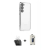 MARSİLYAN™- Galaxy S24 Kılıf Vadi Minimal - Siyah Bilvis Hayalet Cam Ekran Koruyucu + Kamera Lens Koruma Cam - SF