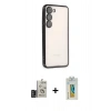 MARSİLYAN™- Galaxy S24 Kılıf Vadi Minimal - Siyah Polymer Nano Ekran Koruyucu + Bilvis Titan Kamera Lens - DNMR