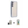 MARSİLYAN™- Galaxy S24 Kılıf Vadi Minimal - Siyah Polymer Nano Ekran Koruyucu + Bilvis Titan Kamera Lens - DNMR