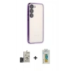 MARSİLYAN™- Galaxy S24 Kılıf Vadi Minimal - Siyah Polymer Nano Ekran Koruyucu + Bilvis Titan Kamera Lens - DNMR