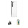 MARSİLYAN™- Galaxy S24 Kılıf Vadi Minimal - Siyah Polymer Nano Ekran Koruyucu + PVD Metal Kamera Lens - DNMR