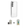MARSİLYAN™- Galaxy S24 Kılıf Vadi Minimal - Siyah Polymer Nano Ekran Koruyucu + Bilvis Titan Kamera Lens - GD