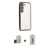 MARSİLYAN™- Galaxy S24 Kılıf Vadi Minimal - Siyah Polymer Nano Ekran Koruyucu + Bilvis Titan Kamera Lens - GD