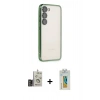 MARSİLYAN™- Galaxy S24 Kılıf Vadi Minimal - Siyah Polymer Nano Ekran Koruyucu + Bilvis Titan Kamera Lens - GD