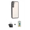 MARSİLYAN™- Galaxy S24 Kılıf Vadi Minimal - Siyah Polymer Nano Ekran Koruyucu + Kamera Lens Koruma Cam - SF