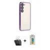 MARSİLYAN™- Galaxy S24 Kılıf Vadi Minimal - Siyah Polymer Nano Ekran Koruyucu + Kamera Lens Koruma Cam - SF