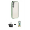 MARSİLYAN™- Galaxy S24 Kılıf Vadi Minimal - Siyah Polymer Nano Ekran Koruyucu + Kamera Lens Koruma Cam - SF