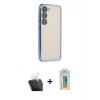 MARSİLYAN™- Galaxy S24 Kılıf Vadi Minimal - Siyah Polymer Nano Ekran Koruyucu + Kamera Lens Koruma Cam - SF