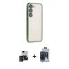 MARSİLYAN™- Galaxy S24 Kılıf Vadi Minimal - Siyah Vanessa Magic Cam + Derin Mor PVD Metal Kamera Lens