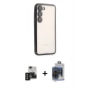 MARSİLYAN™- Galaxy S24 Kılıf Vadi Minimal - Siyah Vanessa Magic Cam + PVD Metal Kamera Lens - SH