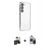 MARSİLYAN™- Galaxy S24 Kılıf Vadi Minimal - Siyah Vanessa Magic Hayalet Cam + PVD Metal Kamera Lens - GD