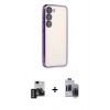 MARSİLYAN™- Galaxy S24 Kılıf Vadi Minimal - Siyah Vanessa Magic Hayalet Cam + PVD Metal Kamera Lens - GD