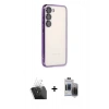 MARSİLYAN™- Galaxy S24 Kılıf Vadi Minimal - Siyah Vanessa Magic Hayalet Cam + Kamera Lens Koruma Cam - SF