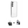 MARSİLYAN™- Galaxy S24 Kılıf Vadi Minimal - Siyah Vanessa Magic Hayalet Cam + Kamera Lens Koruma Cam - SF