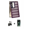 MARSİLYAN™- Galaxy S24 Kılıf Yadigar Doku Özel Seri - Şeffaf 360 Full Body Arka Koruyucu + PVD Metal Kamera Lens - SH