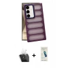 MARSİLYAN™- Galaxy S24 Kılıf Yadigar Doku Özel Seri - Şeffaf Pasifik Cam Ekran Koruyucu + Kamera Lens Koruma Cam - SF