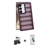 MARSİLYAN™- Galaxy S24 Kılıf Yadigar Doku Özel Seri - Şeffaf Pasifik Cam Ekran Koruyucu + PVD Metal Kamera Lens - SH