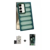 MARSİLYAN™- Galaxy S24 Kılıf Yadigar Doku Özel Seri - Siyah 360 Mat Full Body Arka Koruyucu + Bilvis Titan Kamera Lens - TMGI