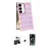 MARSİLYAN™- Galaxy S24 Kılıf Yadigar Doku Özel Seri - Siyah 360 Mat Full Body Arka Koruyucu + PVD Metal Kamera Lens - GD