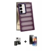 MARSİLYAN™- Galaxy S24 Kılıf Yadigar Doku Özel Seri - Siyah 3D Antistatik Mat Seramik Nano Ekran Koruyucu + PVD Metal Kamera Lens - DNMR