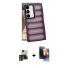 MARSİLYAN™- Galaxy S24 Kılıf Yadigar Doku Özel Seri - Siyah 3D Antistatik Mat Seramik Nano Ekran Koruyucu + PVD Metal Kamera Lens - GD