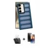 MARSİLYAN™- Galaxy S24 Kılıf Yadigar Doku Özel Seri - Siyah 3D Antistatik Mat Seramik Nano Ekran Koruyucu + Kamera Lens Koruma Cam - SF