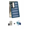 MARSİLYAN™- Galaxy S24 Kılıf Yadigar Doku Özel Seri - Siyah 3D Antistatik Seramik Nano Ekran Koruyucu + Bilvis Titan Kamera Lens - DNMR