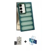 MARSİLYAN™- Galaxy S24 Kılıf Yadigar Doku Özel Seri - Siyah 3D Antistatik Seramik Nano Ekran Koruyucu + Bilvis Titan Kamera Lens - DNMR