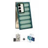 MARSİLYAN™- Galaxy S24 Kılıf Yadigar Doku Özel Seri - Siyah 3D Antistatik Seramik Nano Ekran Koruyucu + Bilvis Titan Kamera Lens - GD