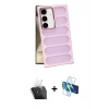 MARSİLYAN™- Galaxy S24 Kılıf Yadigar Doku Özel Seri - Siyah 3D Antistatik Seramik Nano Ekran Koruyucu + Kamera Lens Koruma Cam - SF