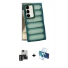 MARSİLYAN™- Galaxy S24 Kılıf Yadigar Doku Özel Seri - Siyah 3D Antistatik Seramik Nano Ekran Koruyucu + PVD Metal Kamera Lens - SH
