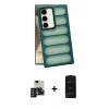 MARSİLYAN™- Galaxy S24 Kılıf Yadigar Doku Özel Seri - Siyah 6D Antistatik Mat Seramik Hayalet Nano Ekran Koruyucu + PVD Metal Kamera Lens - TNGI