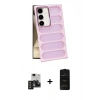 MARSİLYAN™- Galaxy S24 Kılıf Yadigar Doku Özel Seri - Siyah 6D Antistatik Mat Seramik Hayalet Nano Ekran Koruyucu + PVD Metal Kamera Lens - TNGI