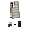 MARSİLYAN™- Galaxy S24 Kılıf Yadigar Doku Özel Seri - Siyah 6D Antistatik Mat Seramik Hayalet Nano Ekran Koruyucu + PVD Metal Kamera Lens - TNGI