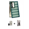 MARSİLYAN™- Galaxy S24 Kılıf Yadigar Doku Özel Seri - Siyah Bilvis Hayalet Cam Ekran Koruyucu + Bilvis Titan Kamera Lens - DNMR